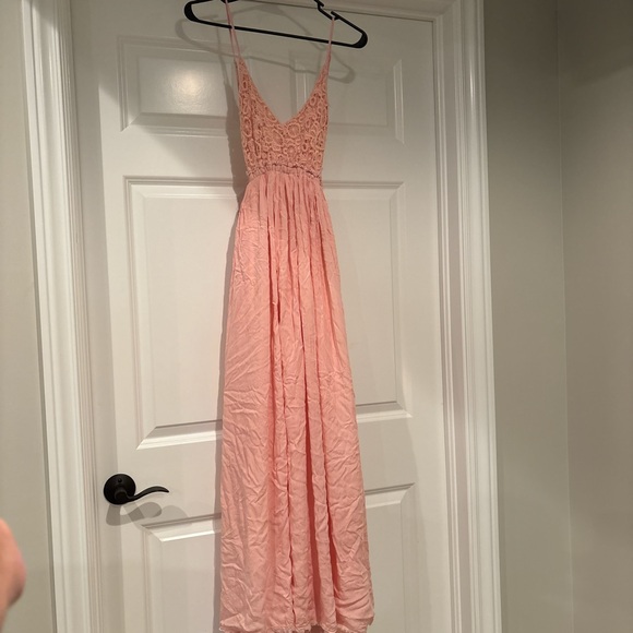 Fashion Nova Pink Lace Maxi Dress - Picture 1 of 4